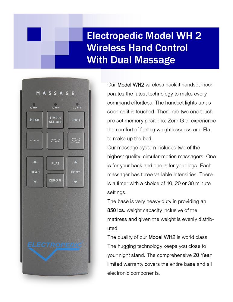 Electropedic Base motorized frame foundation WH2